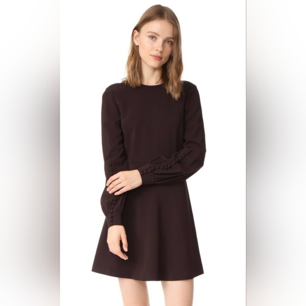 ⭐️ A.L.C. button blouson long sleeve dress size 4 brown